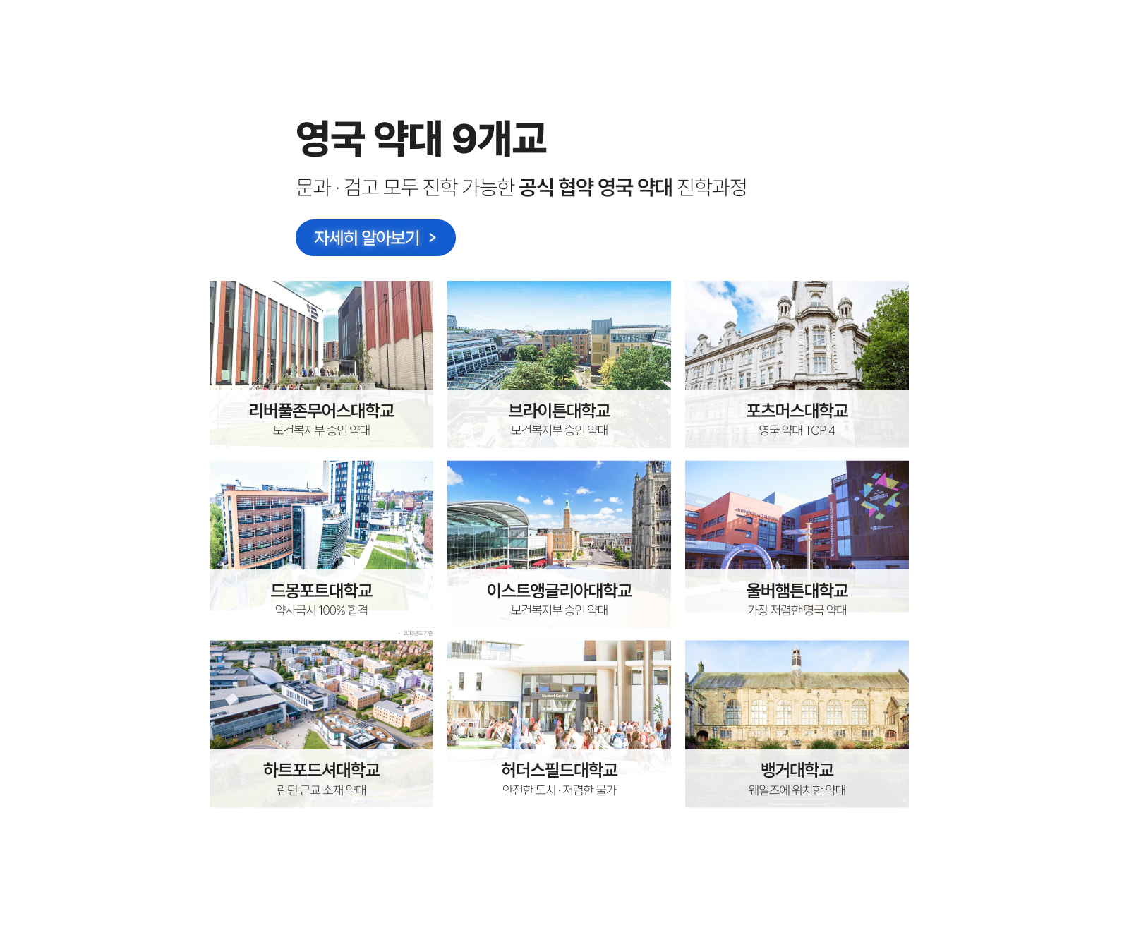 영국 약대 9개교